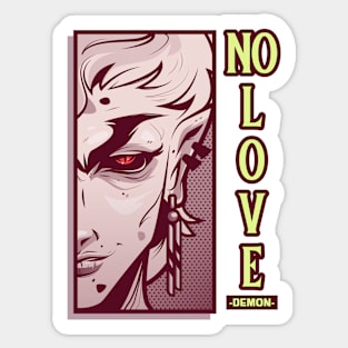 Demon No Love devil Sticker